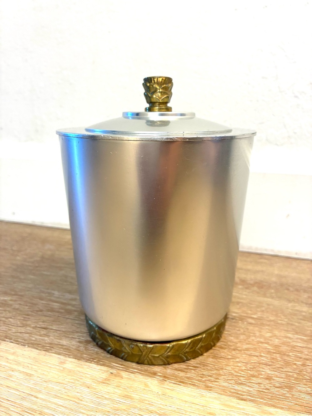 Vintage Kensington Ware Aluminum Art Deco Ice Bucket designed by Lurelle Guild